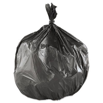 Inteplast S334016K 33 Gallon Garbage Bags / Trash Can Liners, 16 Mic, 33" x 30", Black - 250 / Case