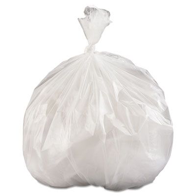 Inteplast S404814N 45 Gallon Garbage Bags / Trash Can Liners, 14 Mic, 40" x 48", Clear - 250 / Case