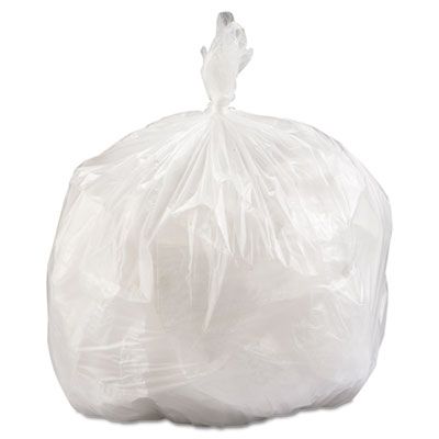 Inteplast VALH3340N16 33 Gallon Garbage Bags / Trash Can Liners, 14 Mic, 33" x 39", Clear - 250 / Case