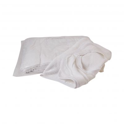 Beck's Classic TB1834 Terry Cloth Adult Bib, Reusable, White - 12 / Case