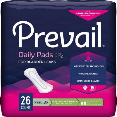 First Quality PV-926 Prevail Daily Pads for Light Bladder Leaks, Women, 7.5", Light Absorbency - 312 / Case