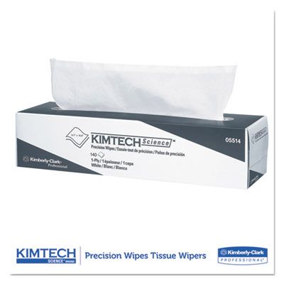 Kimberly-Clark 05514 Kimtech Precision Wipers, 1 Ply, 14.7" x 16.6", White - 2100 / Case