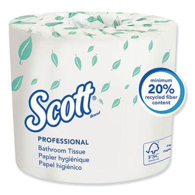 Kimberly-Clark 13607 Scott Essential Toilet Paper, 2 Ply, 550 Sheets / Standard Roll - 20 / Case