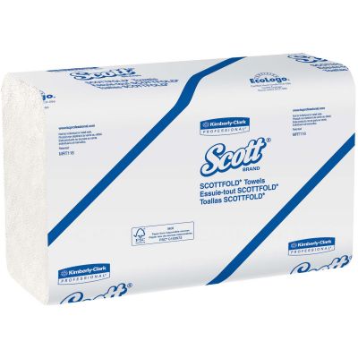 Kimberly-Clark 01960 Pro Scottfold Folded Paper Towels, 7.8" x 12.4", White - 4375 / Case