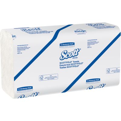 Kimberly-Clark 01980 Scott Folded Paper Hand Towels, 9.4" x 12.4", White - 4375 / Case