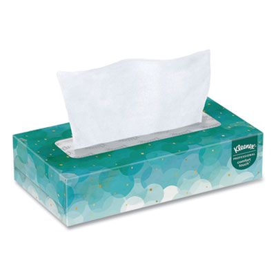Kimberly-Clark 21005 Kleenex Facial Tissue, 2 Ply, 100 Tissues / Flat Box, White - 30 / Case