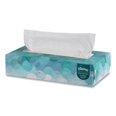 Kimberly-Clark 21400 Kleenex Professional Comfort Touch Facial Tissue, 2 Ply, 100 Tissues / Flat Box, White - 36 / Case
