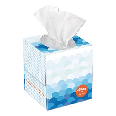 Kimberly-Clark 54505 Kleenex Anti-Viral Facial Tissue, 3 Ply, 55 Tissues / Cube Box, White - 27 / Case