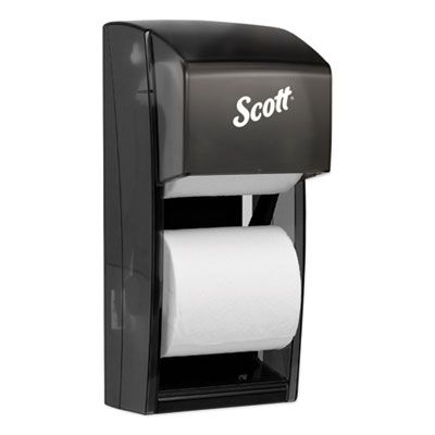 Kimberly-Clark 09021 Scott Essential Dispenser for 2 Standard Toilet Paper Rolls, Black - 1 / Case