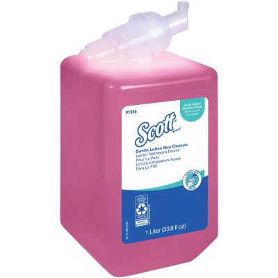 Kimberly-Clark 91556 Scott Gentle Lotion Skin Cleanser Soap, 1000 ml Refill, Pink - 6 / Case