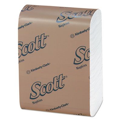 Kimberly-Clark 98720 Scott Low-Fold Dispenser Paper Napkins, 1 Ply, 12" x 7", White - 8000 / Case