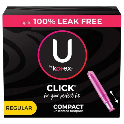 U by Kotex Click Compact Tampons, Regular Absorbency - 128 / Case