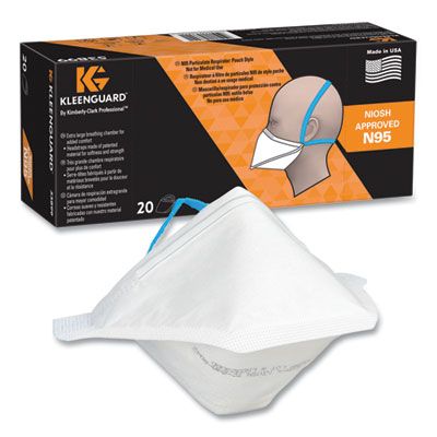 Kimberly-Clark 53899 KleenGuard N95 Respirator Disposable Face Mask, Regular Size - 20 / Case