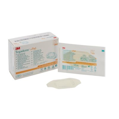 3M 3582 Tegaderm Transparent Film Dressing w/ Pad, 2" x 2-3/4" Rectangle, Frame Style Delivery w/o Label, Sterile - 50 / Case