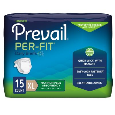 Prevail Per-Fit Adult Diapers with Tabs, X-Large (59-64 in.), Maximum Plus - 60 / Case