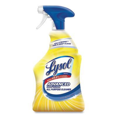 Reckitt Benckiser 351 Lysol Advanced Deep Clean All Purpose Cleaner Disinfectant Spray, Lemon Breeze Scent, 32 oz Bottle - 12 / Case