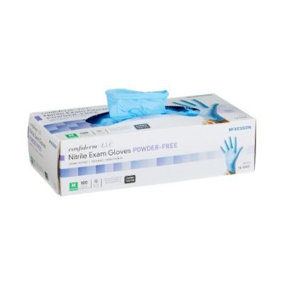 McKesson Confiderm 4.5C Nitrile Exam Gloves, Powder Free, Medium, Chemo Tested, Blue - 100 / Case