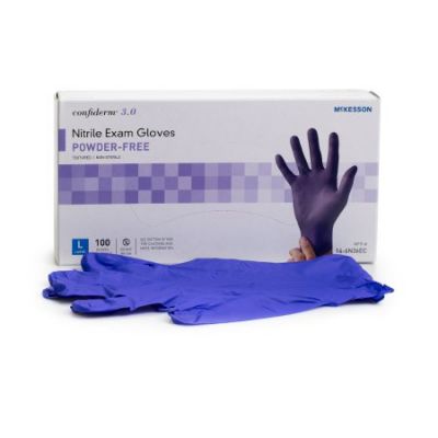 McKesson Confiderm 3.0 Nitrile Exam Gloves, Powder Free, Large - 1000 / Case