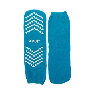 McKesson Slipper Socks, Adult Large (Shoe Size 5 to 7), Above the Ankle, Teal - 48 Pair / Case