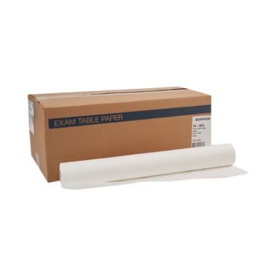 McKesson 18-1004 Exam Table Paper, Crepe Texture, 21" x 125' Roll, White - 12 / Case