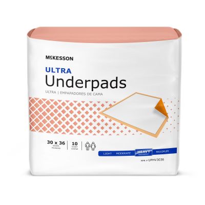 McKesson Ultra Underpads, 30" x 36", Heavy Absorbency - 100 / Case