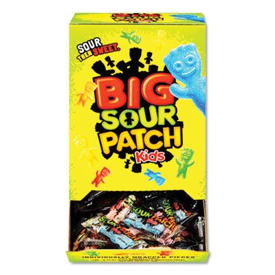 Mondelez 43147 Sour Patch Kids Gummy Fruit Flavored Candy, Grab-And-Go Wrapped Pieces - 240 / Case