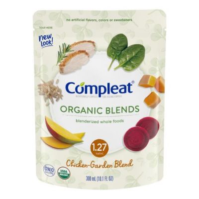 Nestle Healthcare 00043900479934 Compleat Organic Blends Oral Supplement / Tube Feeding Formula, Chicken-Garden Flavor, 10.1 oz Pouch - 24 / Case
