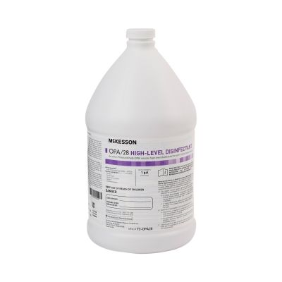 McKesson 73-OPA28 OPA High-Level Disinfectant RTU Liquid, 1 Gallon Jug, Max 28 Day Reuse - 1 / Case