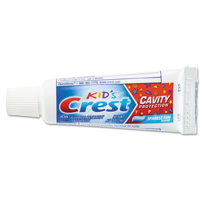 P&G 40159 Kid's Crest Sparkle Toothpaste, Bubblegum Flavor, 0.85 oz Tube, Blue - 72 / Case