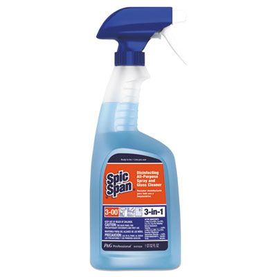 P&G 58775 Spic and Span Disinfecting All-Purpose Cleaner and Glass Cleaner, Fresh Scent, 32 oz Spray Bottle - 8 / Case