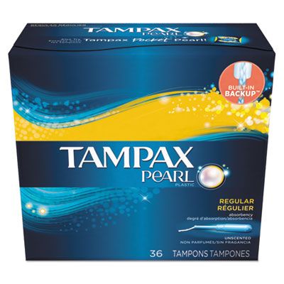 P&G 71127 Tampax Pearl Tampons, Regular, 36 / Box - 12 / Case