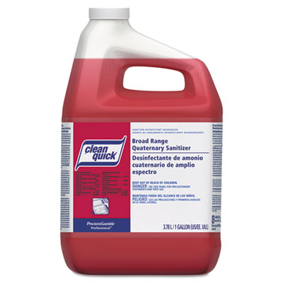 P&G 7535 Clean Quick Broad Range Quaternary Sanitizer, Sweet Scent, 1 Gallon Bottle - 3 / Case