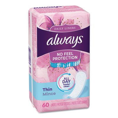 P&G 8282 Always Thin Daily Panty Liners, 60 / Pack - 12 / Case