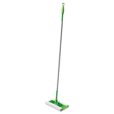 P&G 9060 Swiffer Sweeper Mop, For Wet/Dry Cloths, 10" Wide, Green - 3 / Case