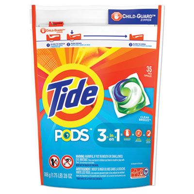 P&G 93126 Tide Pods Laundry Detergent, Clean Breeze Scent, 35 / Pack - 4 / Case