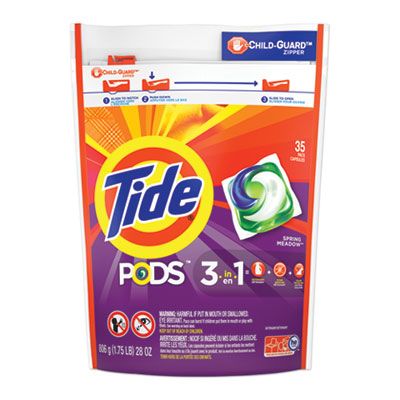P&G 93127 Tide Pods Laundry Detergent, Spring Meadow Scent, 35 / Case - 4 / Case