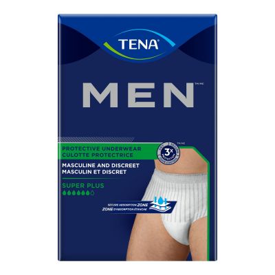 TENA MEN Protective Incontinence Underwear, Small/Medium (34 to 50 in.), Super Plus - 64 / Case