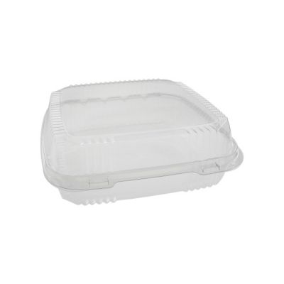 Pactiv YCI811100000 SmartLock ClearView Plastic Hinged Lid Containers, OPS, 9.22" x 8.875" x 2.9", Clear - 200 / Case