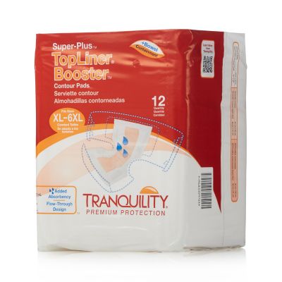 Tranquility TopLiner Booster Contour Pads, Fits Sizes XL-6XL (14 x 32 in.), Super-Plus - 96 / Case