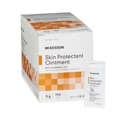 McKesson 118-8744 Skin Protectant Ointment w/ Vitamins A & D, 5 Gram Individual Packet, Unscented - 864 / Case
