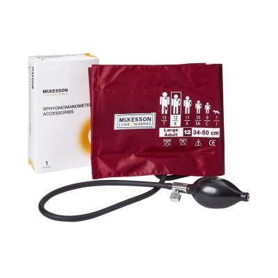 McKesson 01-865-12XBDGM LUMEON Blood Pressure Cuff and Bulb, Adult Large Arm Cuff (34 - 50 cm) - 1 / Case