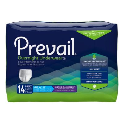 Prevail Overnight Underwear Pull-Up Incontinence Brief, Large (44-58 in.) - 56 / Case