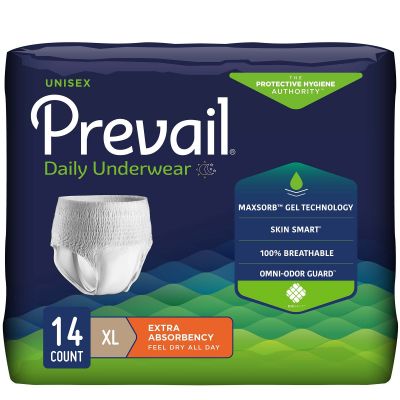 Prevail Pull-Up Daily Underwear, X-Large (58-68 in.), Extra - 56 / Case