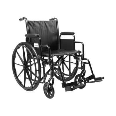 McKesson Wheelchair with Padded Arms, Swing Away Footrest, 20" Seat, 350 lbs Capacity - 1 / Case