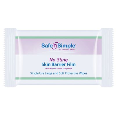 Safe N Simple SNS00807 Skin Barrier Film, No-Sting, Large 5" x 7", Individual Packet - 25 / Case