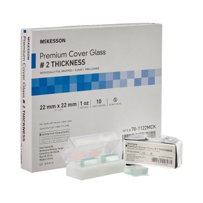 McKesson 70-1122MCK Premium No. 2 Thickness Cover Glass, 22 x 22 mm - 10 / Case