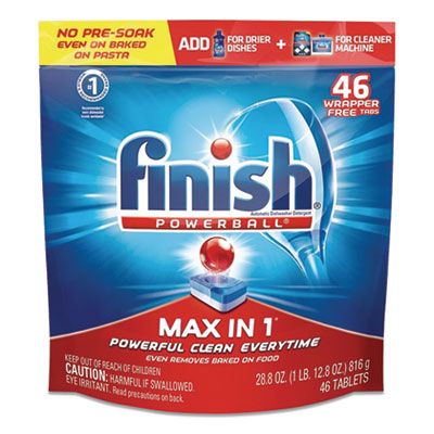 Reckitt Benckiser 20605 Finish Powerball Max in 1 Automatic Dishwasher Detergent, 46 Tabs / Pack, Original Scent - 4 / Case