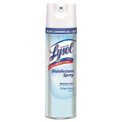 Reckitt Benckiser 74828 Lysol Disinfectant Spray, Crisp Linen Scent, 19 oz Aerosol Can - 12 / Case