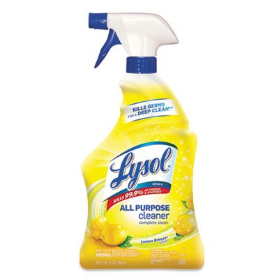 Reckitt Benckiser 75352 Lysol All Purpose Cleaner, Lemon Breeze Scent, 32 oz Spray Bottle - 12 / Case