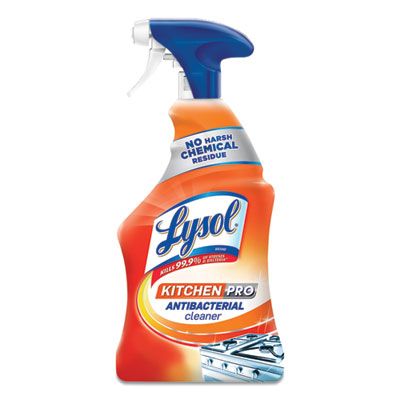 Reckitt Benckiser 79556 Lysol Kitchen Pro Antibacterial Cleaner, Citrus Scent, 22 oz Spray Bottle - 9 / Case